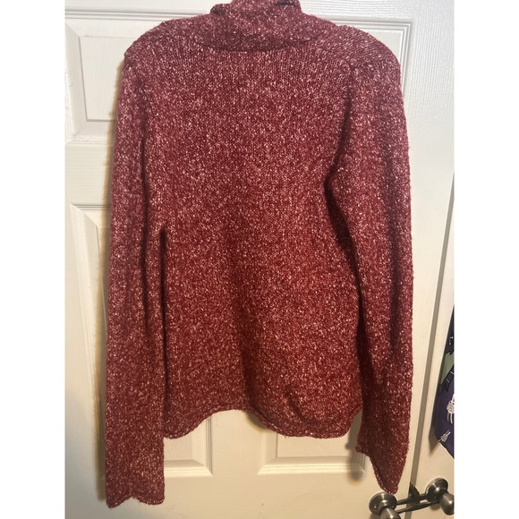 St Johns Bay Women's Red Speckled Knit Open Front Cardigan Sweater Size M - Picture 3 of 4